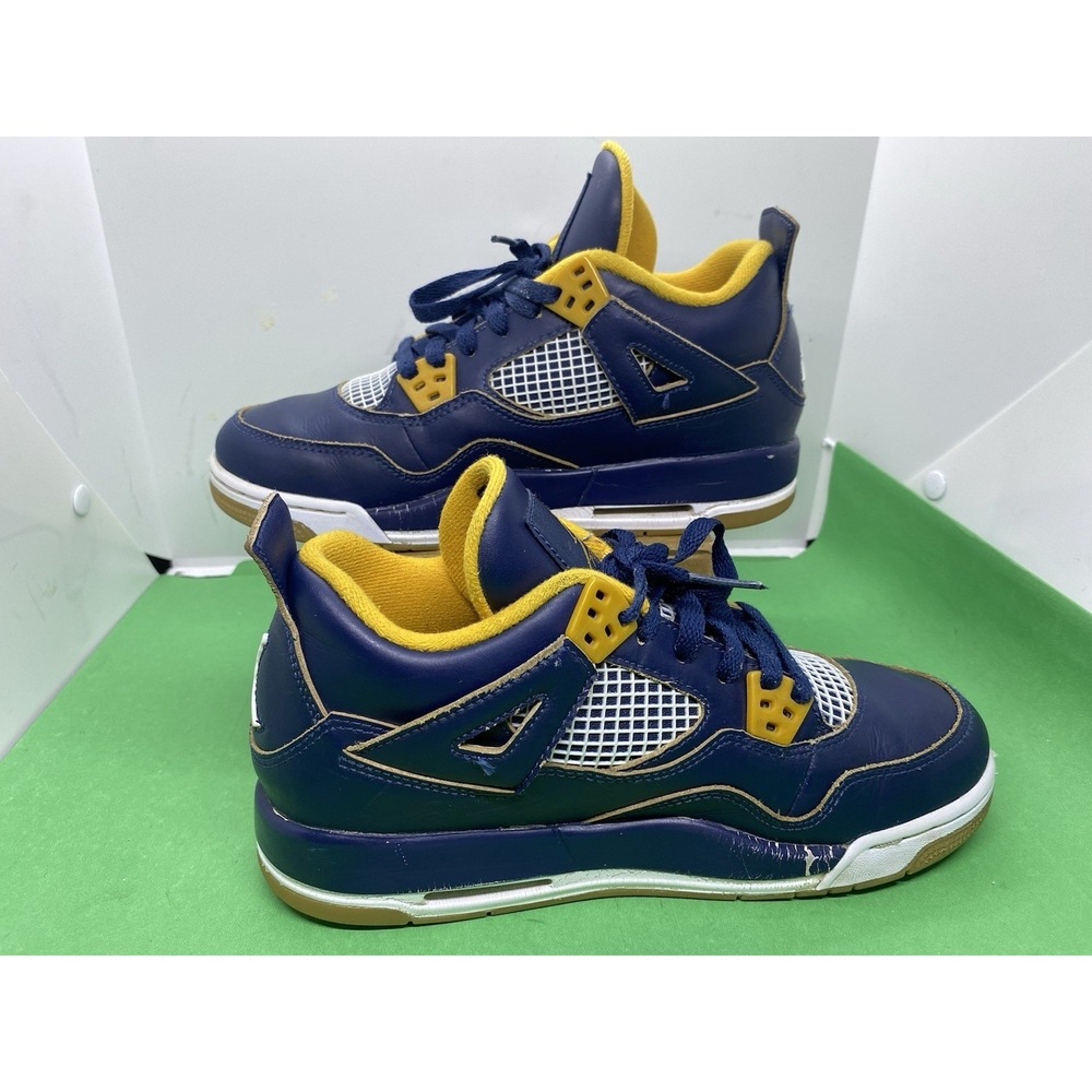 Nike Boys Air Jordan 4 408452-425 Blue Basketball Shoes Sneakers Size 5.5Y